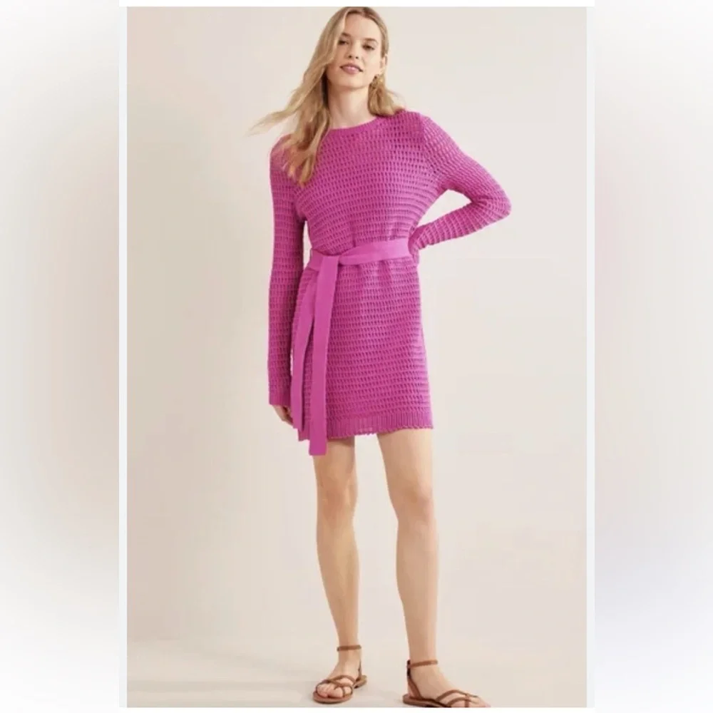 Boden + Anthropologie 
Crochet  knit Dress 
Rose Violet - Picture 2 of 4